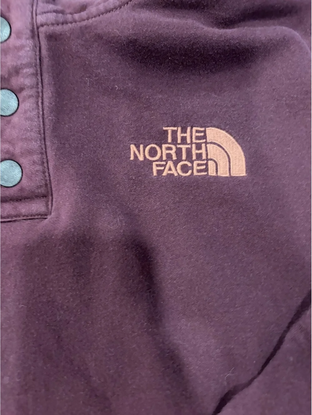 The North Face Men's Pullover Sweatshirt XL Burgundy with Snap Buttons